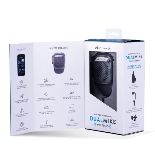 Midland dual mike wireless cb microfoon met bluetooth 5